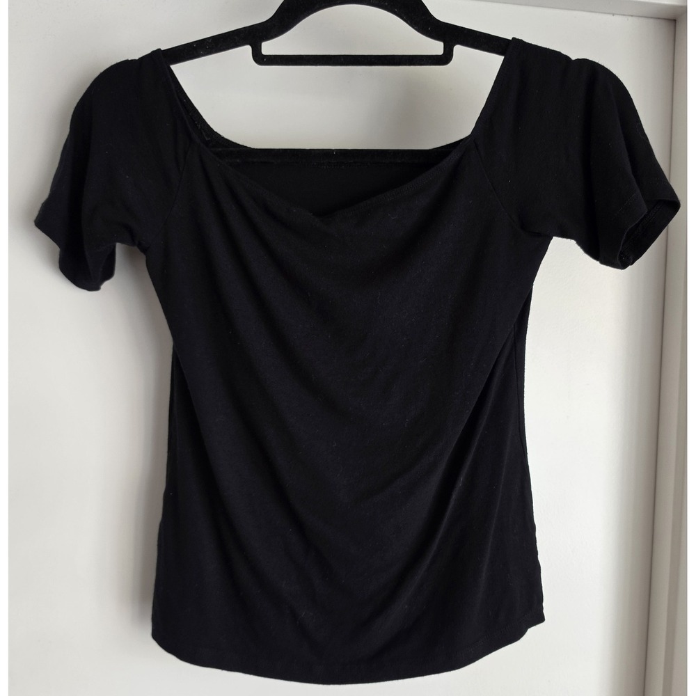 ASOS Women's Black Short Sleeve T-Shirt Size 6 Solid Crew Neck Top Tee